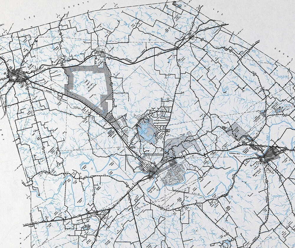 Texas Highway Map Bastrop County – Elgin Smithville Mcdade – Camp Swift Military