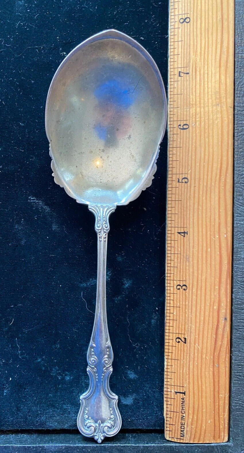Litchfield by International Sterling Silver BERRY Spoon Gold Washed 7 1/8″