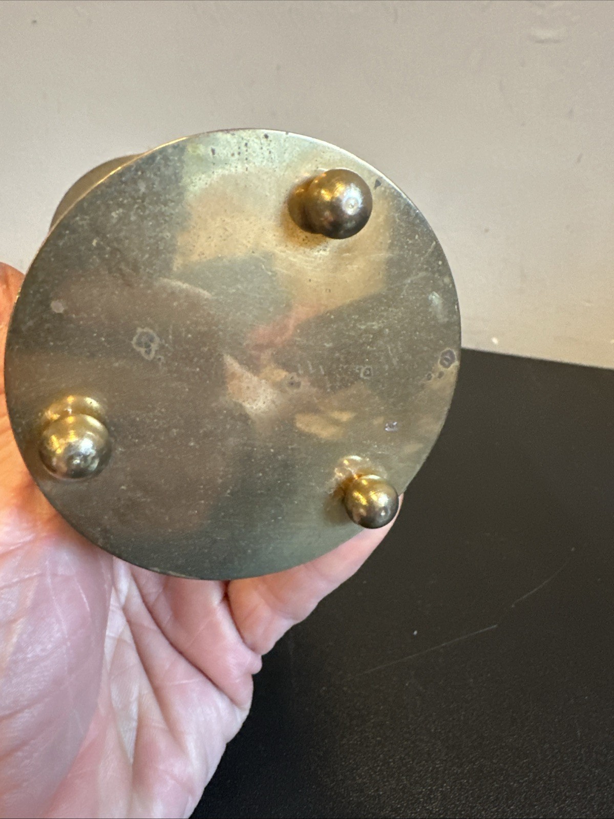 Vintage Gold Tone Brass Hourglass Timer Penco? Decorative Brass Glass White sand