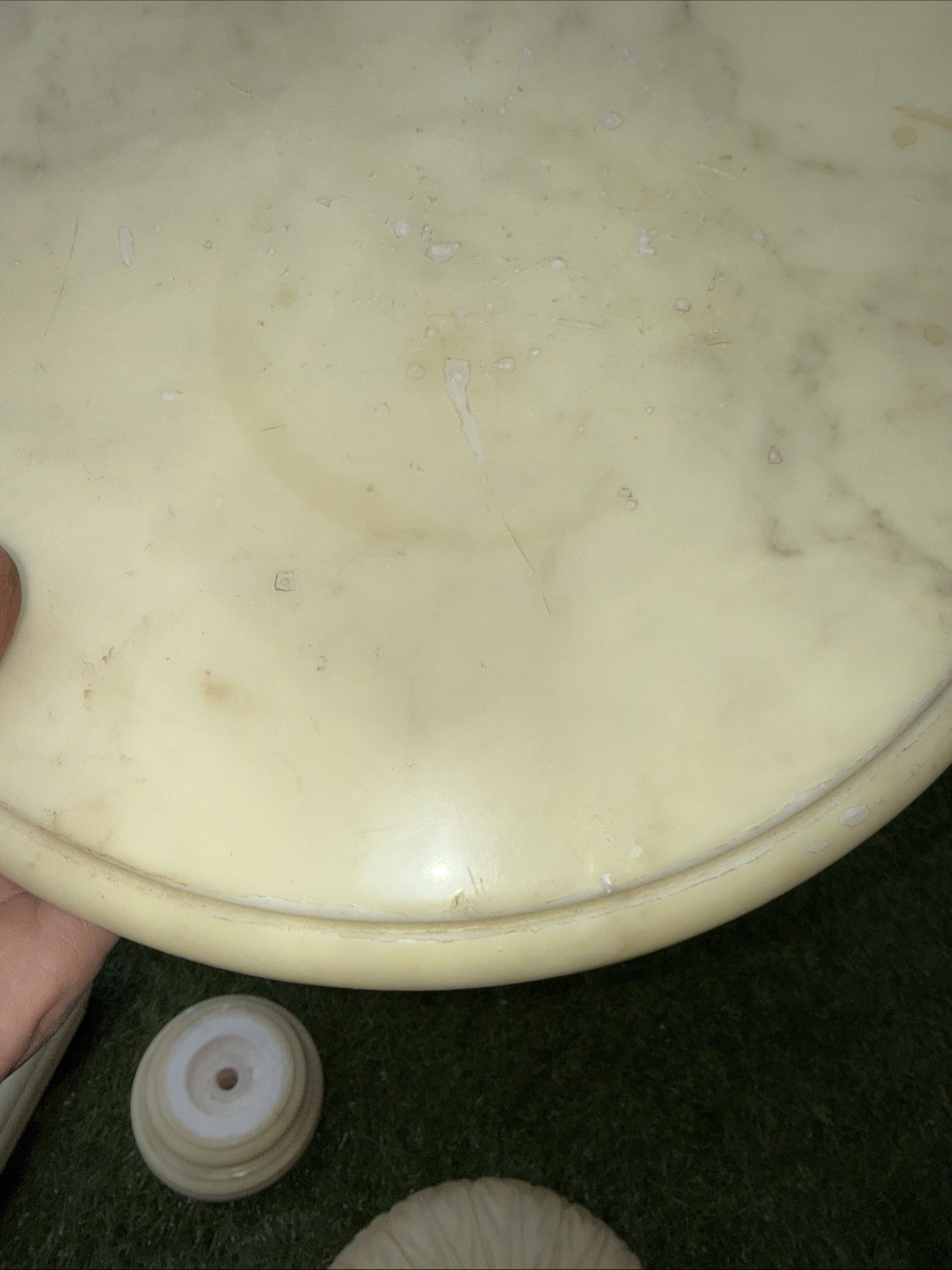 Alabaster Stone Side Table Made In Italy For Restoration. Chipped. Pickup Only