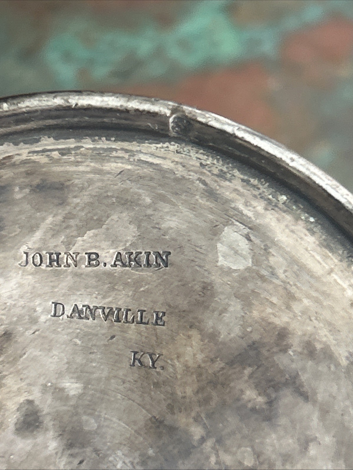 Antique 1850’s John B. Akin Danville KY *PLK* Coin Silver Mint Julep Cup Patina