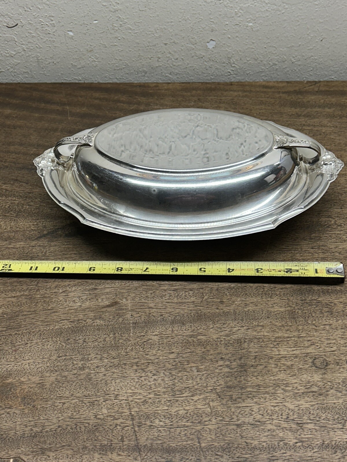 Vintage Holmes & Edwards Double Vegetable Bowl silver plate ~ Spring Garden