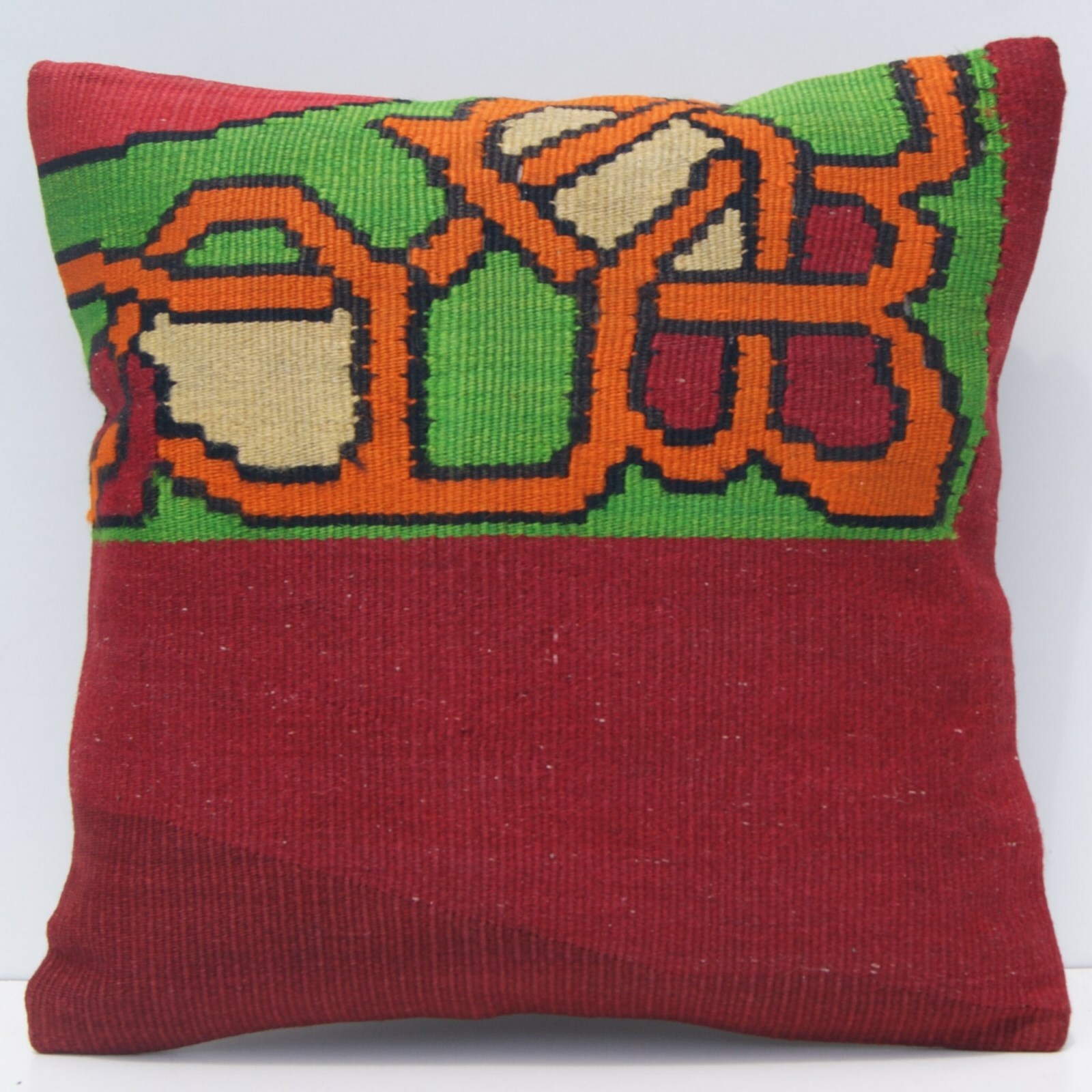 16″x16″ room decor old pillow cover European square handmade soft kilim area rug