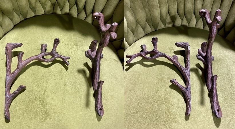 4 Cast Iron Metal 7.2×6.5″ Shelf Brackets Shelving Wall Braces Tree Twig Branch