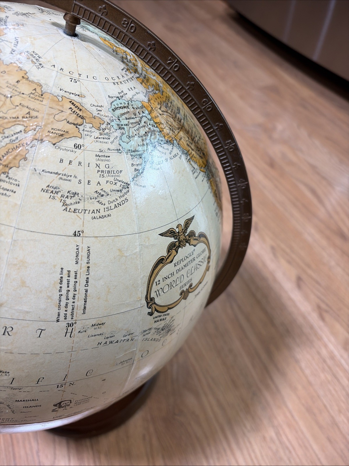Replogle Old World Classic 12 in Diameter Globe Raised Relief Vintage 1970s USA