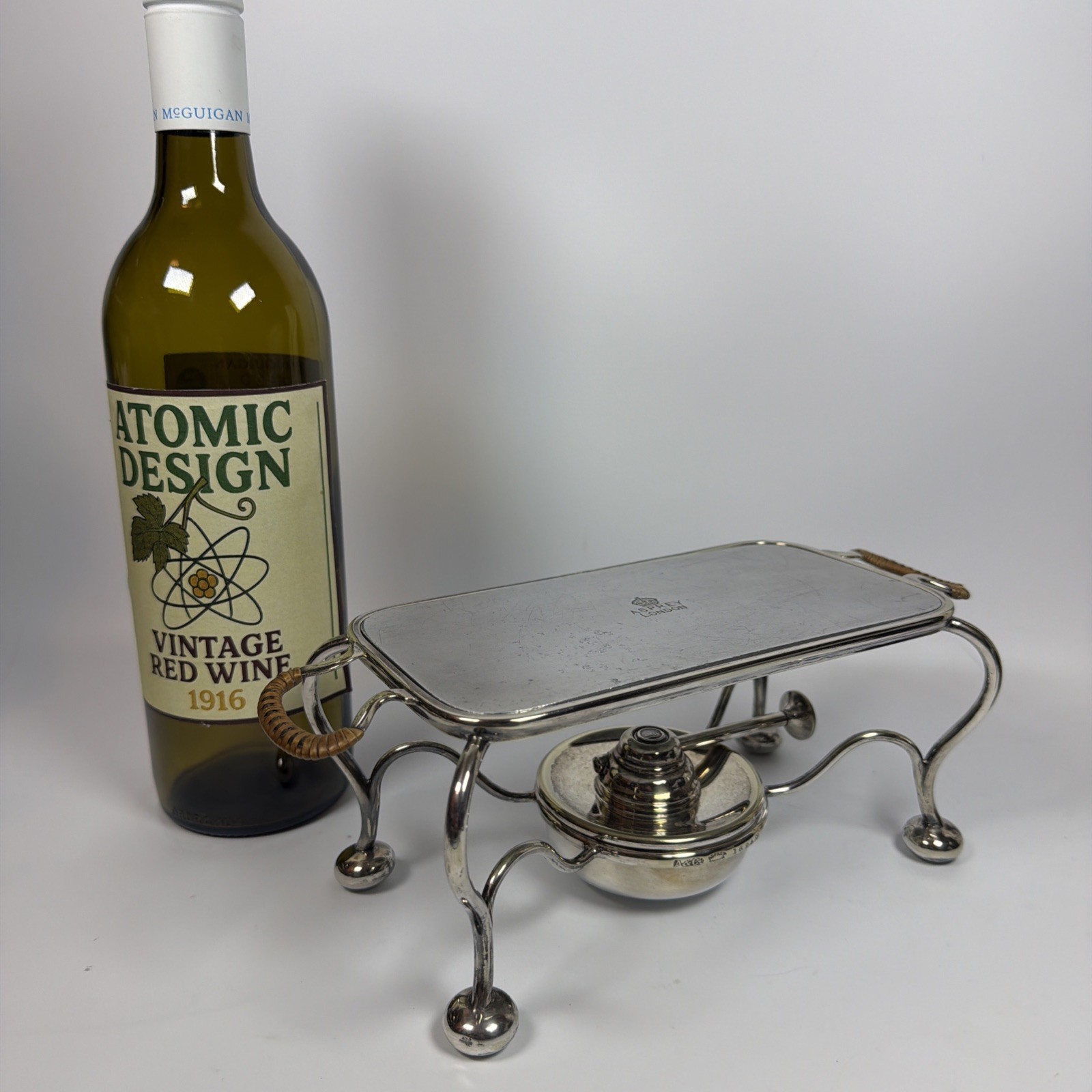 Asprey of London Silver Plated Hotplate Spirit Burner Art Nouveau Model 1624s