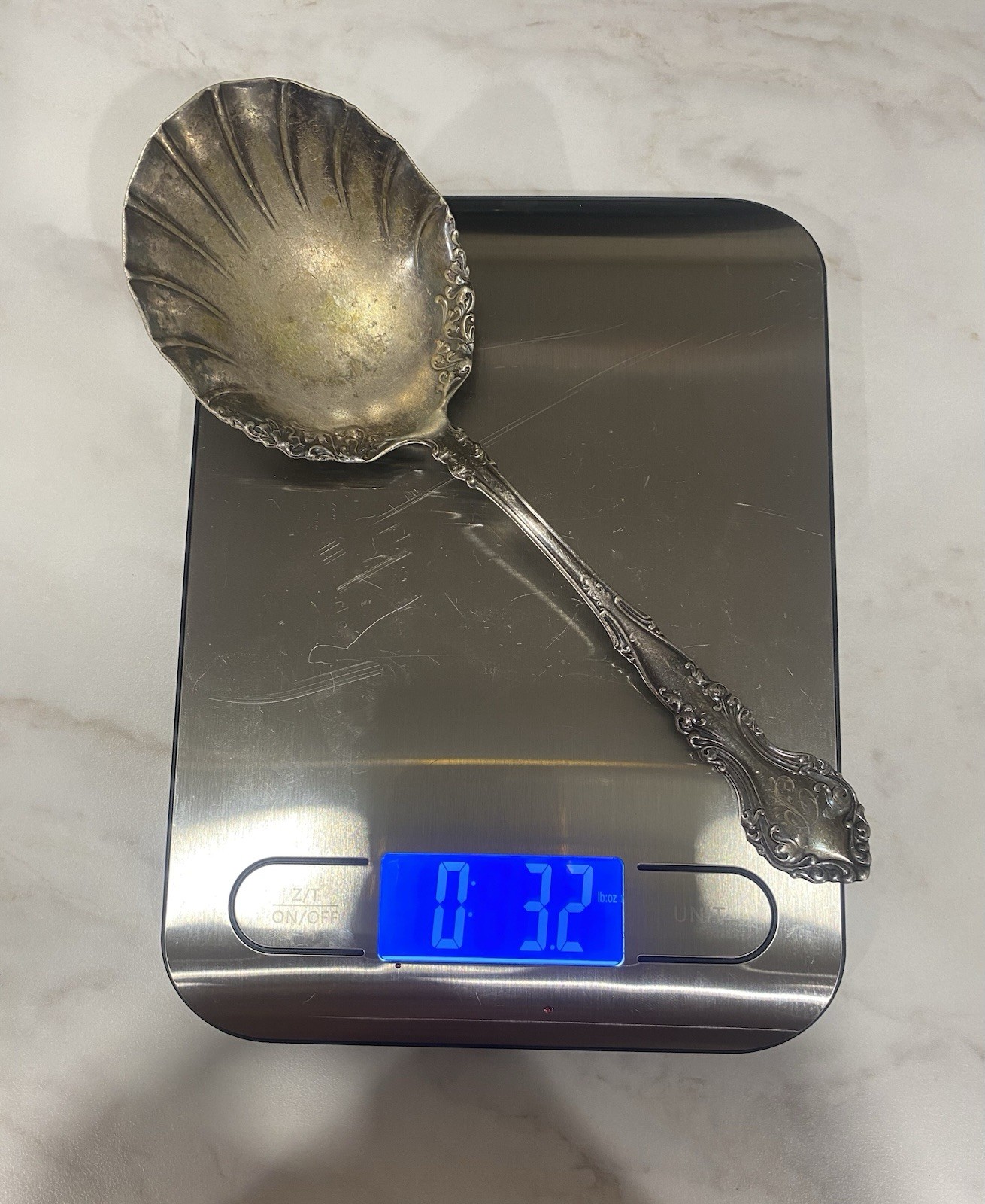 Rogers Bros Silverplate Shell Pattern Serving Spoon 8 1/2 in