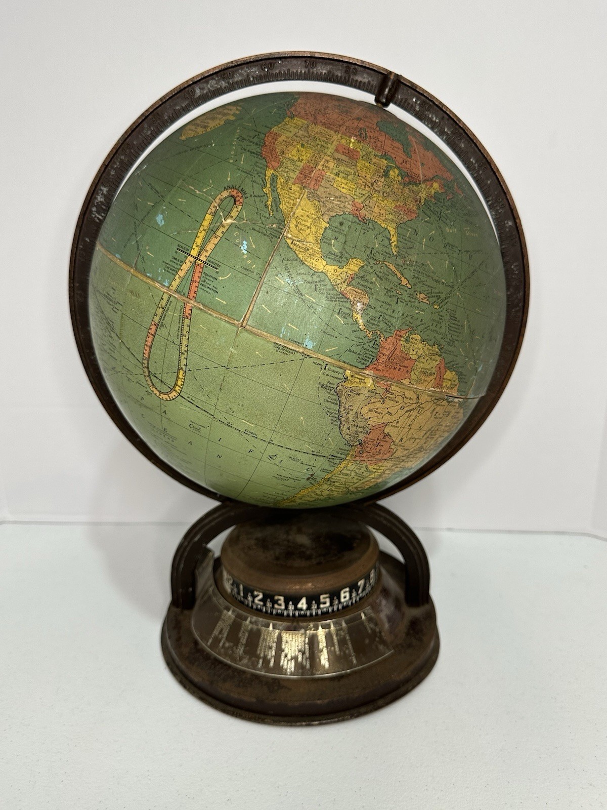 Antique Art Deco 1930’s Replogle World Globe- Made in USA-Some Damage See Photos