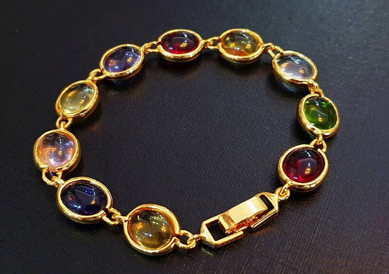 Bracelet Naga Eye Gem Bead Multi Colors Gemstone Jewelry Charm Holy Thai Amulet