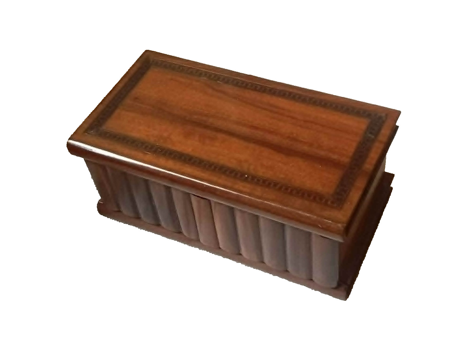 Antique Italian Sorrento Ware Olive Wood Puzzle Box (Volumes of Books)
