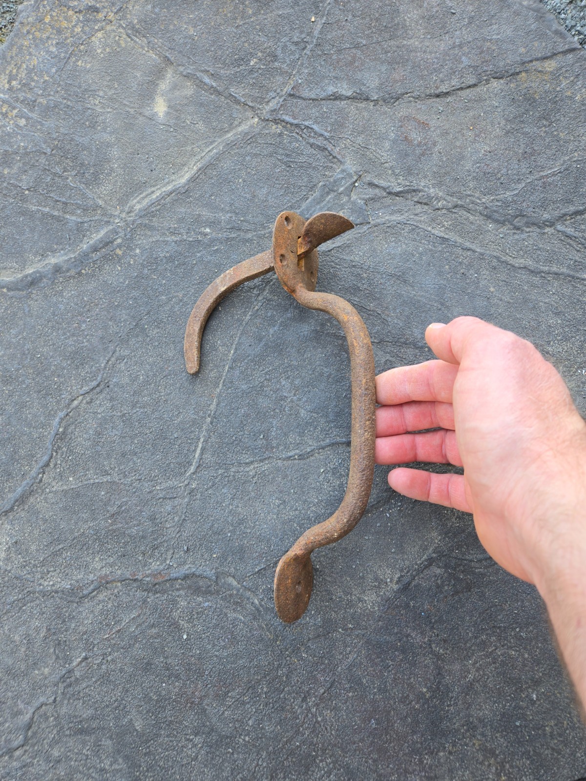 Vintage Primitive Large Door Handle Pull, Rusty, Rustic, Farm, Barn, Gate, Shed