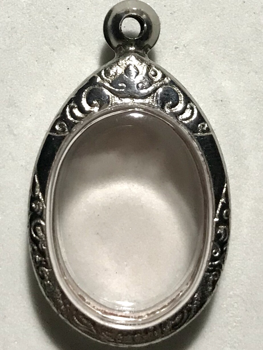 STAINLESS STEEL CASE/CASING AMULET PHRA LP THAI BUDDHA PENDANT C256 h3.4 w2.4 cm