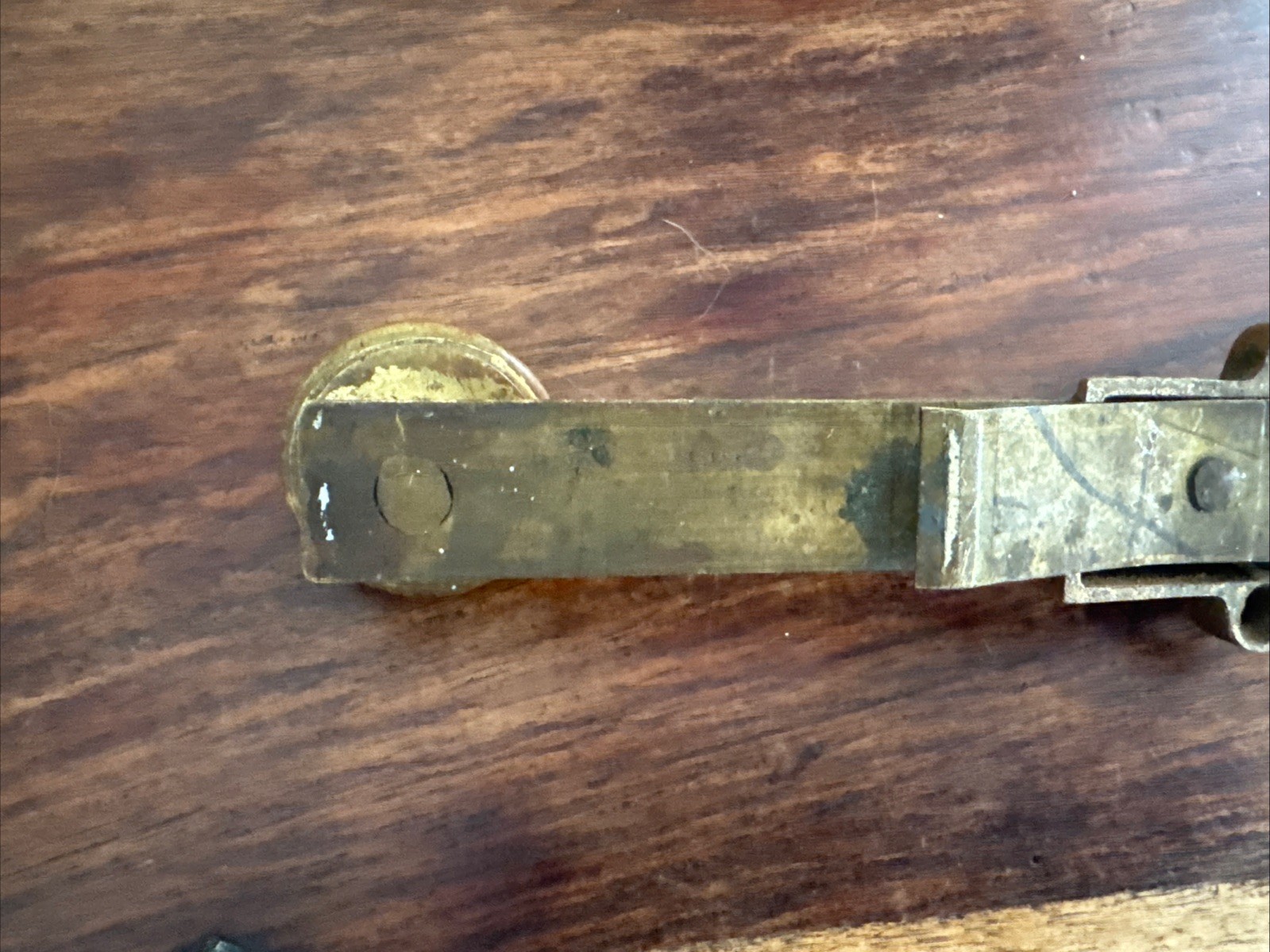 Antique Solid Brass 12″ Sliding Surface Bolt Door Lock Reclaimed Distressed