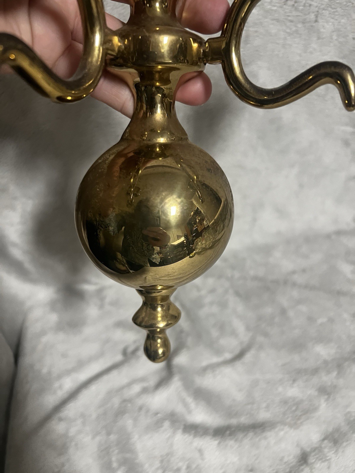 Baldwin Brass 2 Arm Large Ball Wall Sconce Pair Vintage Candelabra Colonial