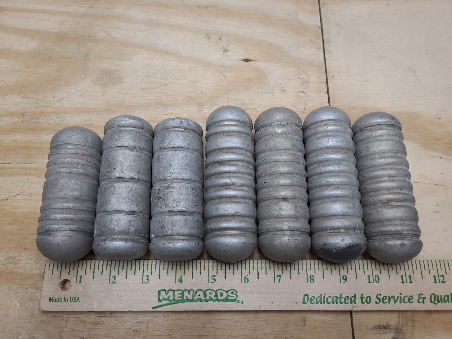 Aluminum Fishing Net Floats Lot Of 7 Vtg Fisherman Fresh Ocean Tools Buoy Art