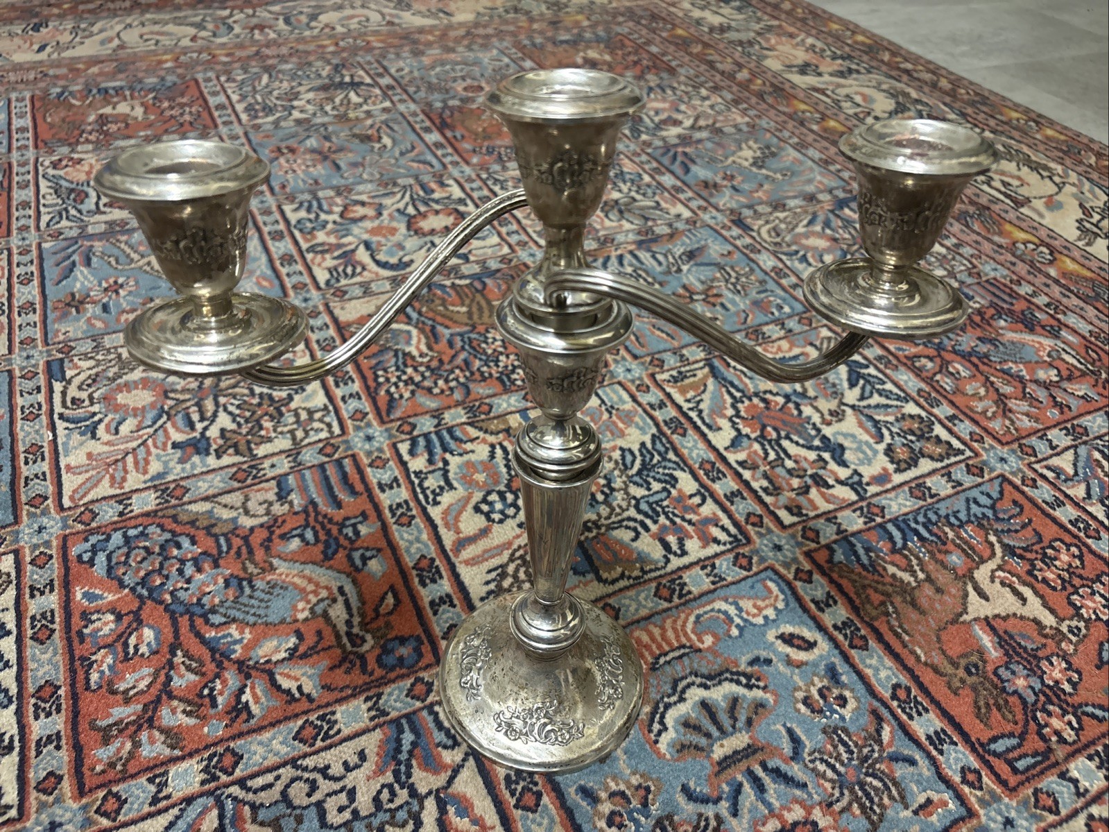Antique Gorham Sterling Silver 890 Candelabra. 27.6 Ounces. 4 Piece. 11.5 Inches