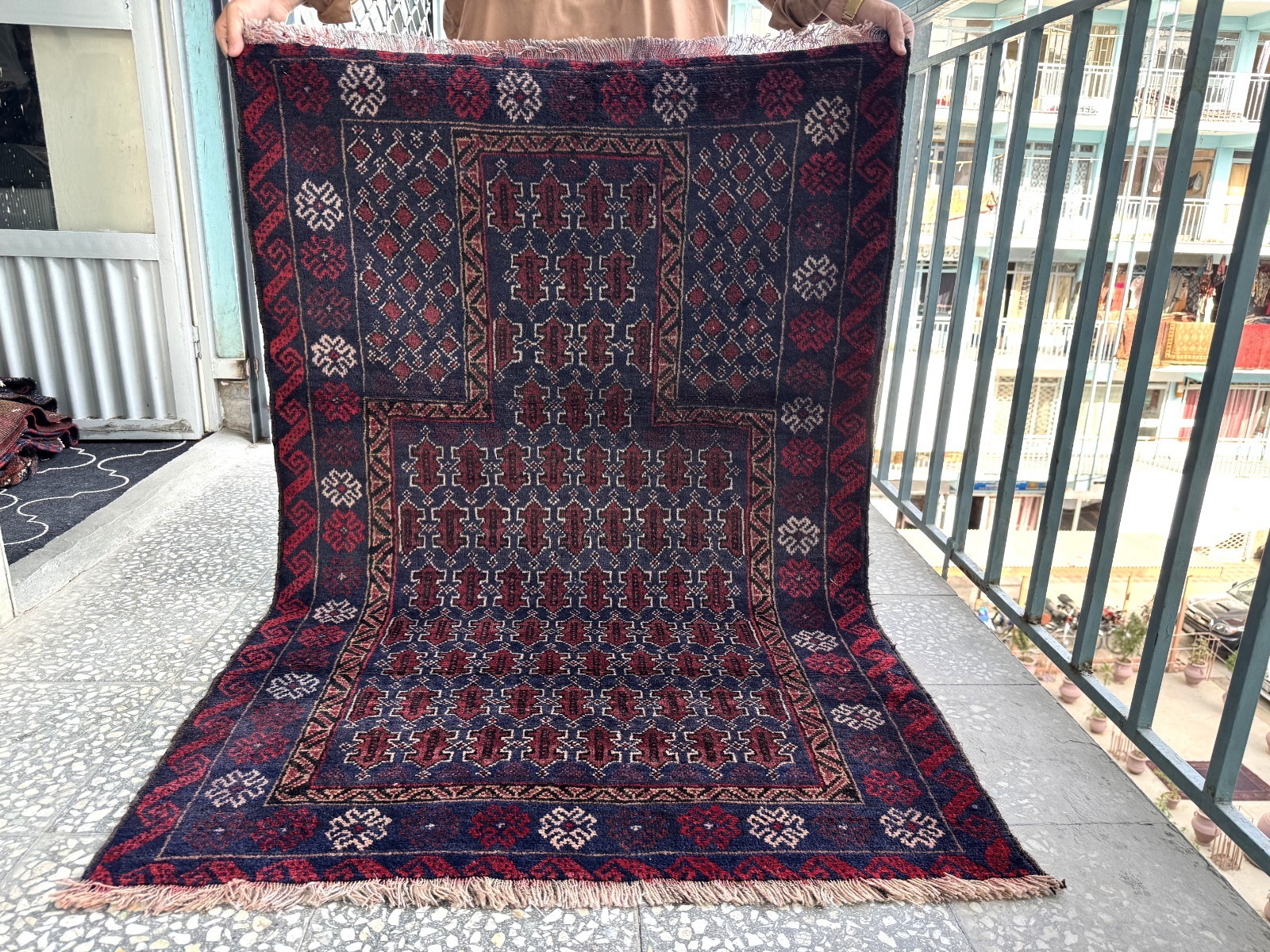 Antique Afghan Hand Knotted 3×5 Ft Wool Rug Traditional Turkmen Oriental Carpet