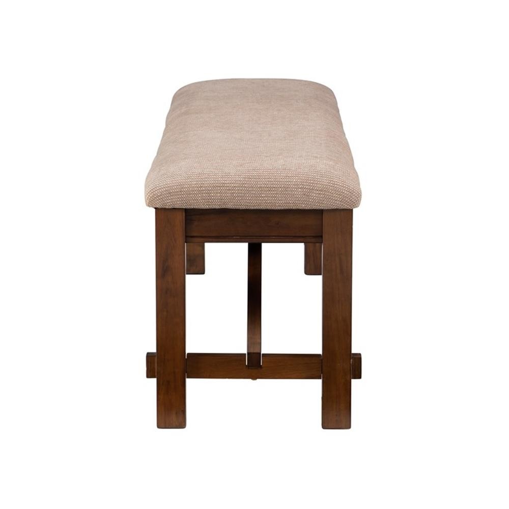 Pemberly Row Transitional Wood Dining Bench in Dark Hazelnut Brown