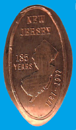 _LW – New Jersey – 185 Years – 1787-1972 – Lloyd E. Wagaman – Copper Elongated