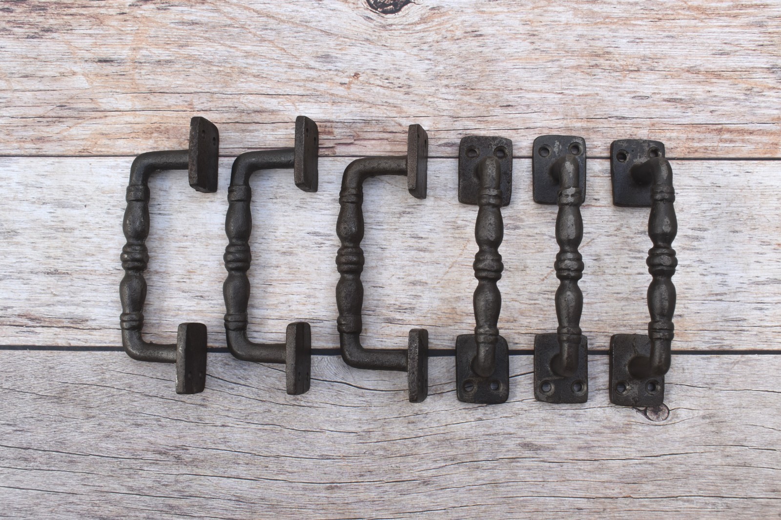 Cast iron Handmade door cabinet Furniture screen handle Knob pull rustic 6pcs