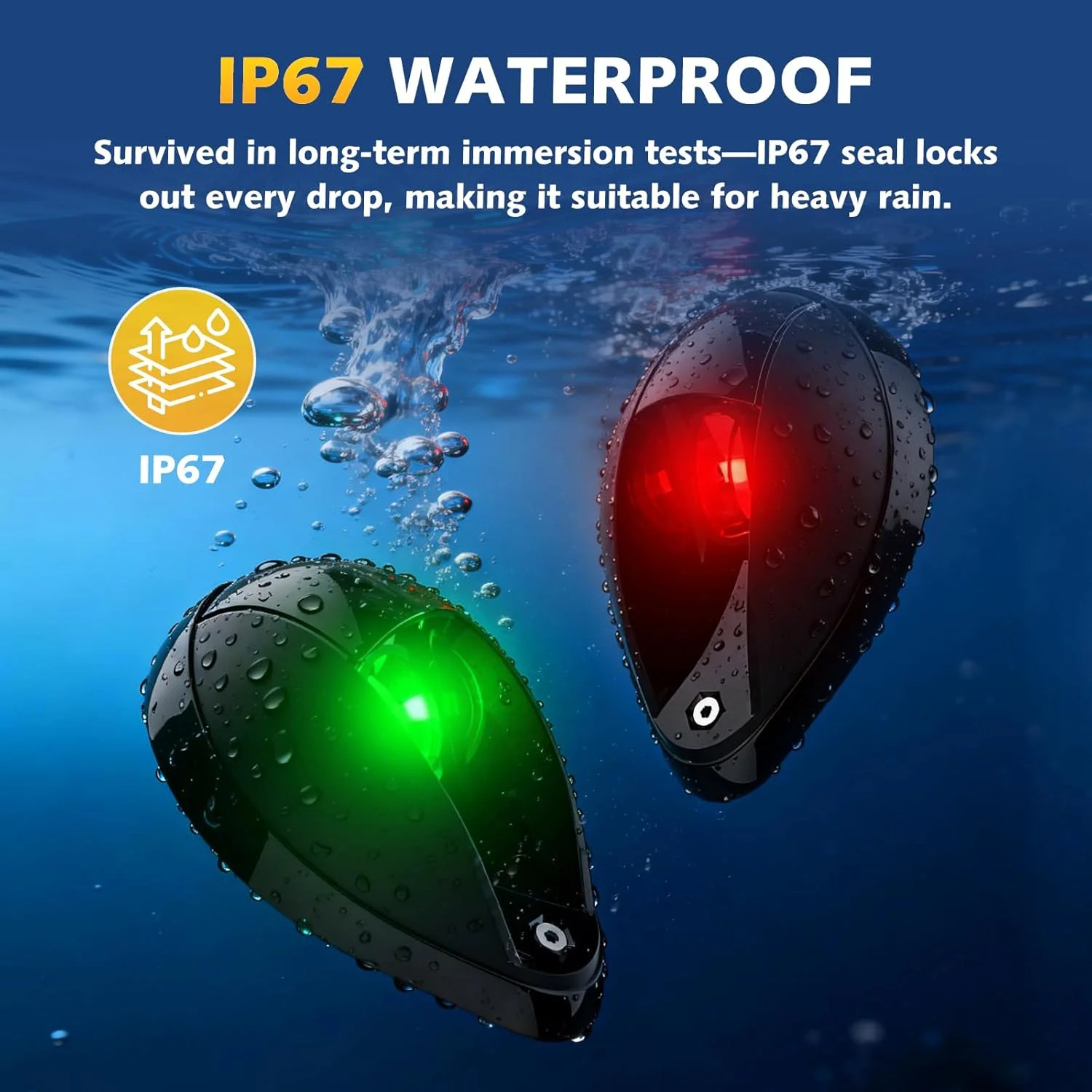 Boat Navigation Lights Side Mount, Red and Green Bow Lights for Boats LED Waterp