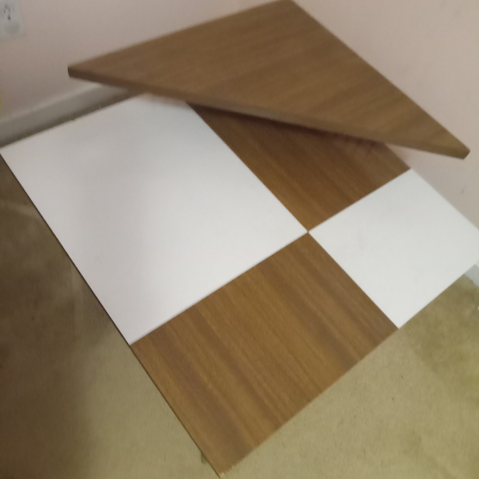 MCM Vintage Triangle & Square Cool Retro Table 2- Tone 29.5×29.5×21″H Local Only