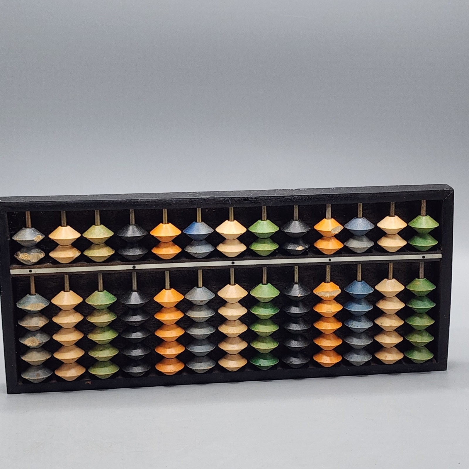 Vintage Daruma Abacus Soroban Japanese Beads Wood Frame Math Tool – DMG – READ