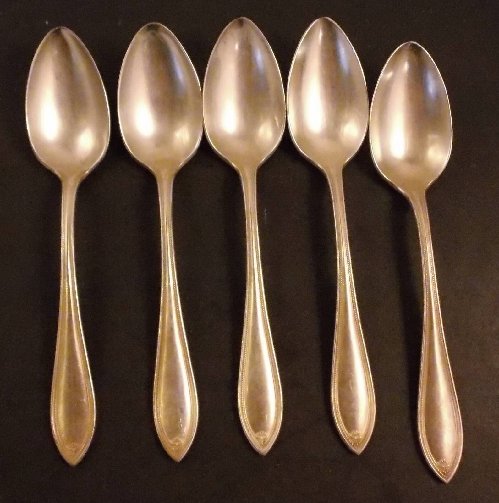 Community Silver St. Regis Puritan lot of 5 teaspoons silverplate vntg antique
