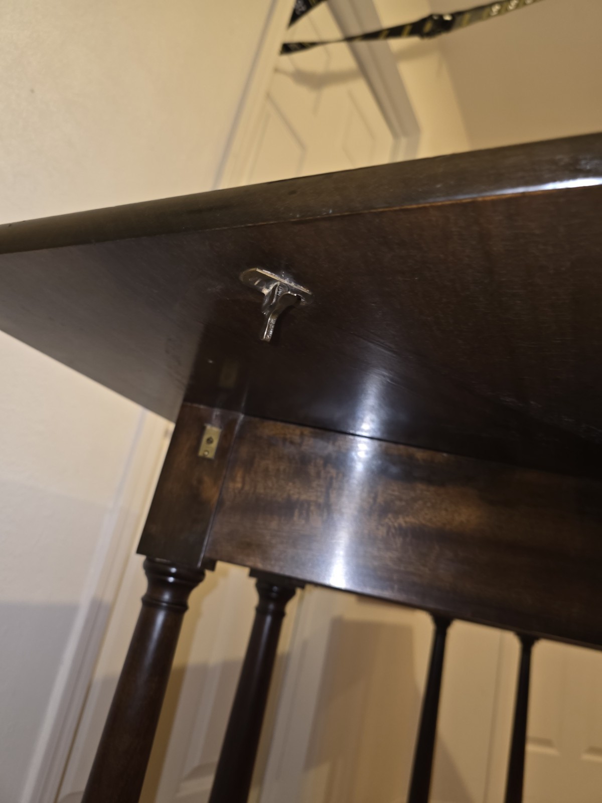 Antique Solid Walnut Dropleaf Gateleg Sofa Table Dark Brown