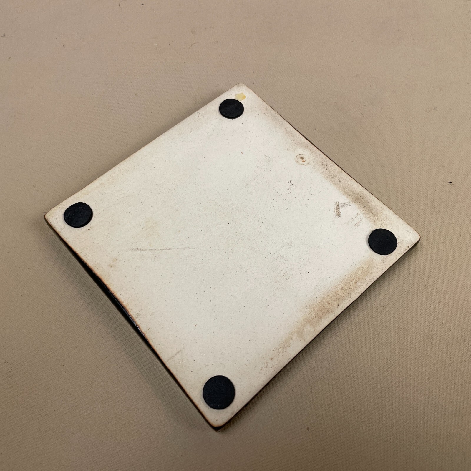 Vintage Retro Handmade Tile Ceramic Square Old Pattern 10x10cm Placemat Coaster