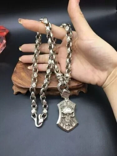 Rare Chinese Miao Tibetan silver handmade necklace jewelry noble gift