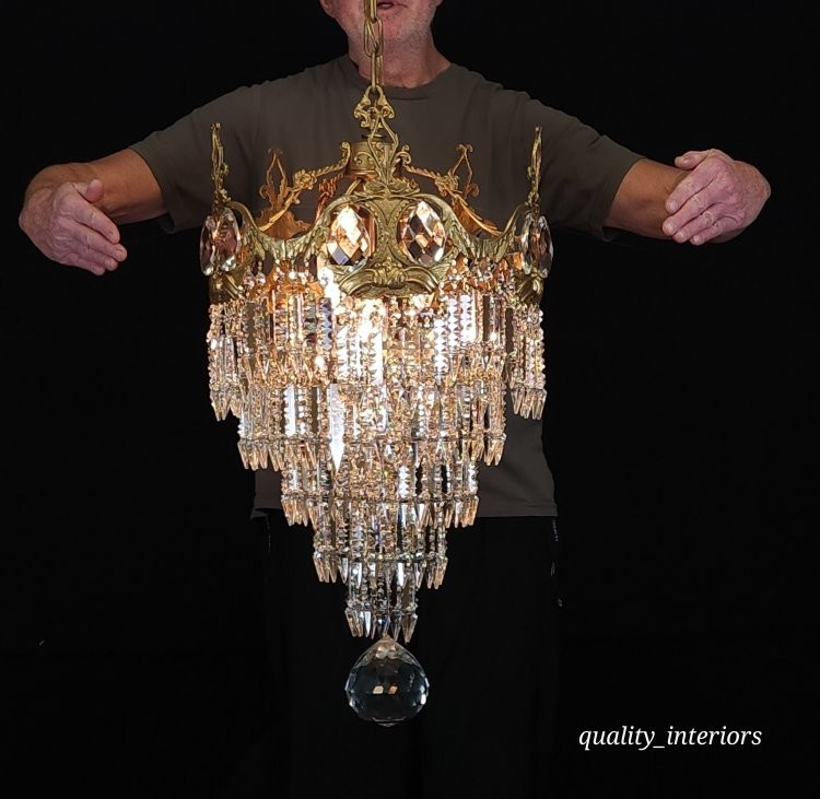 Antique 4 Light C. 1910 Double Serpent Wedding Cake Chandelier – Rare & HTF !!!