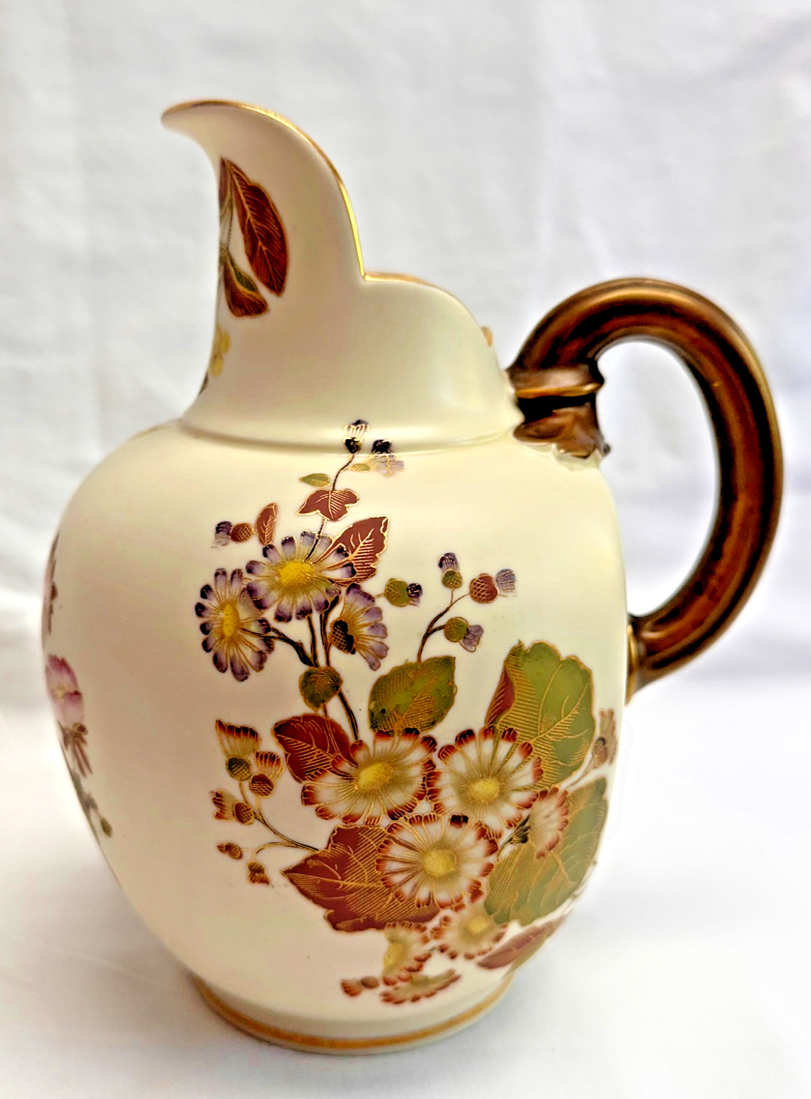 Royal Worcester Blush Ivory Flat Backed Jug, Year 1887