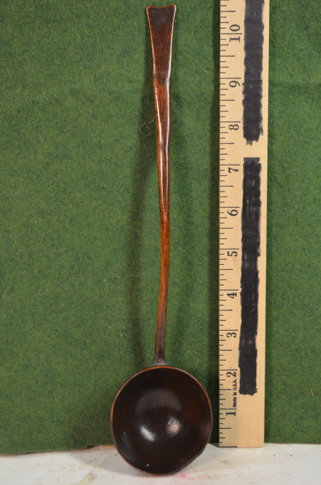 American wood punch ladle.10 3/4″ in length,circa 1850