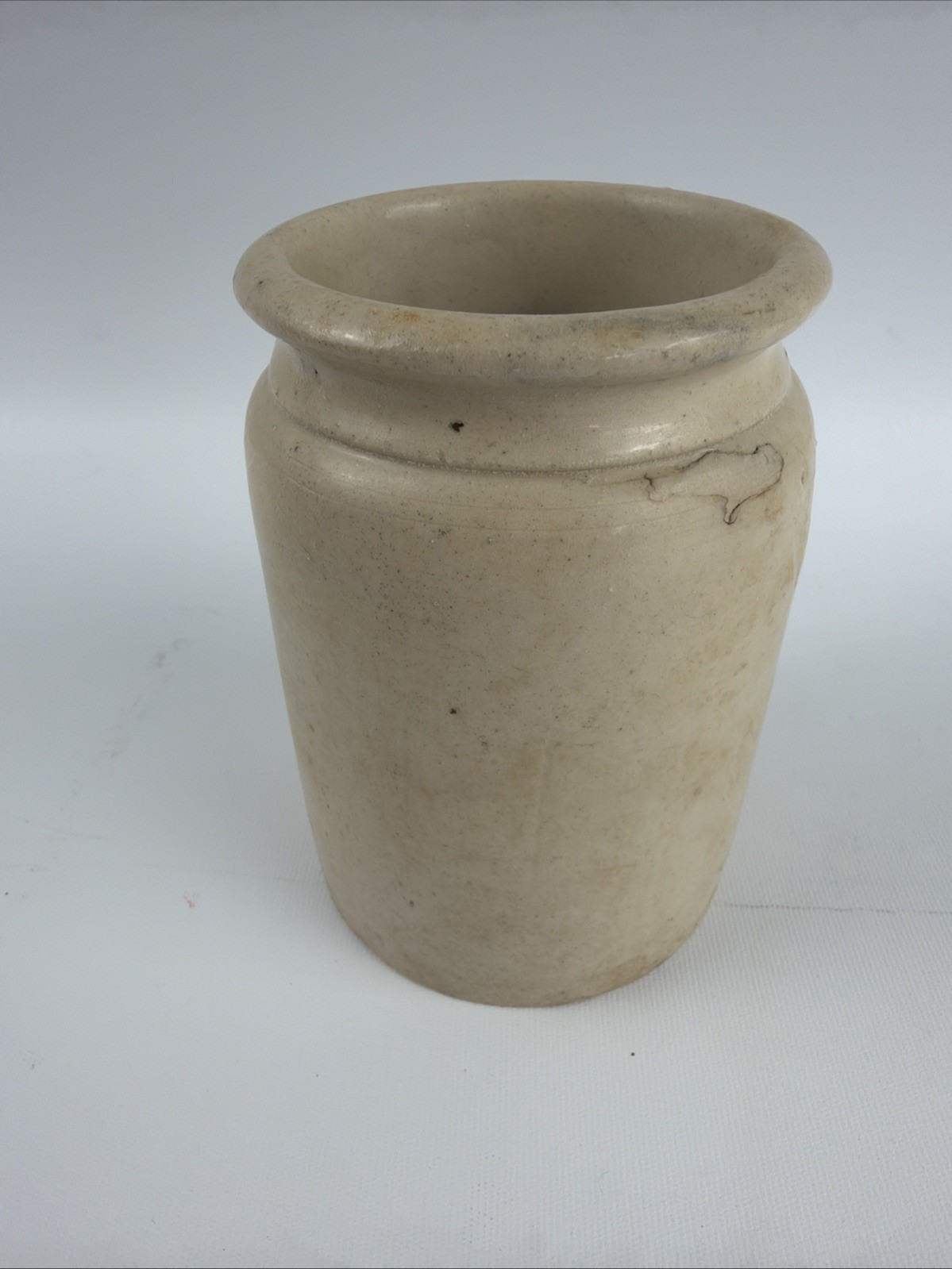 Antique Primitive Stoneware Preserve Jar Crock Rare Eagle Mark Pottery 4.5”