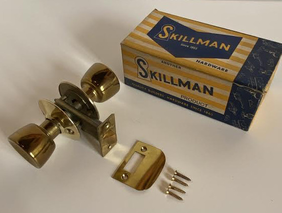 1960s Polished Brass Skillman Privacy Set