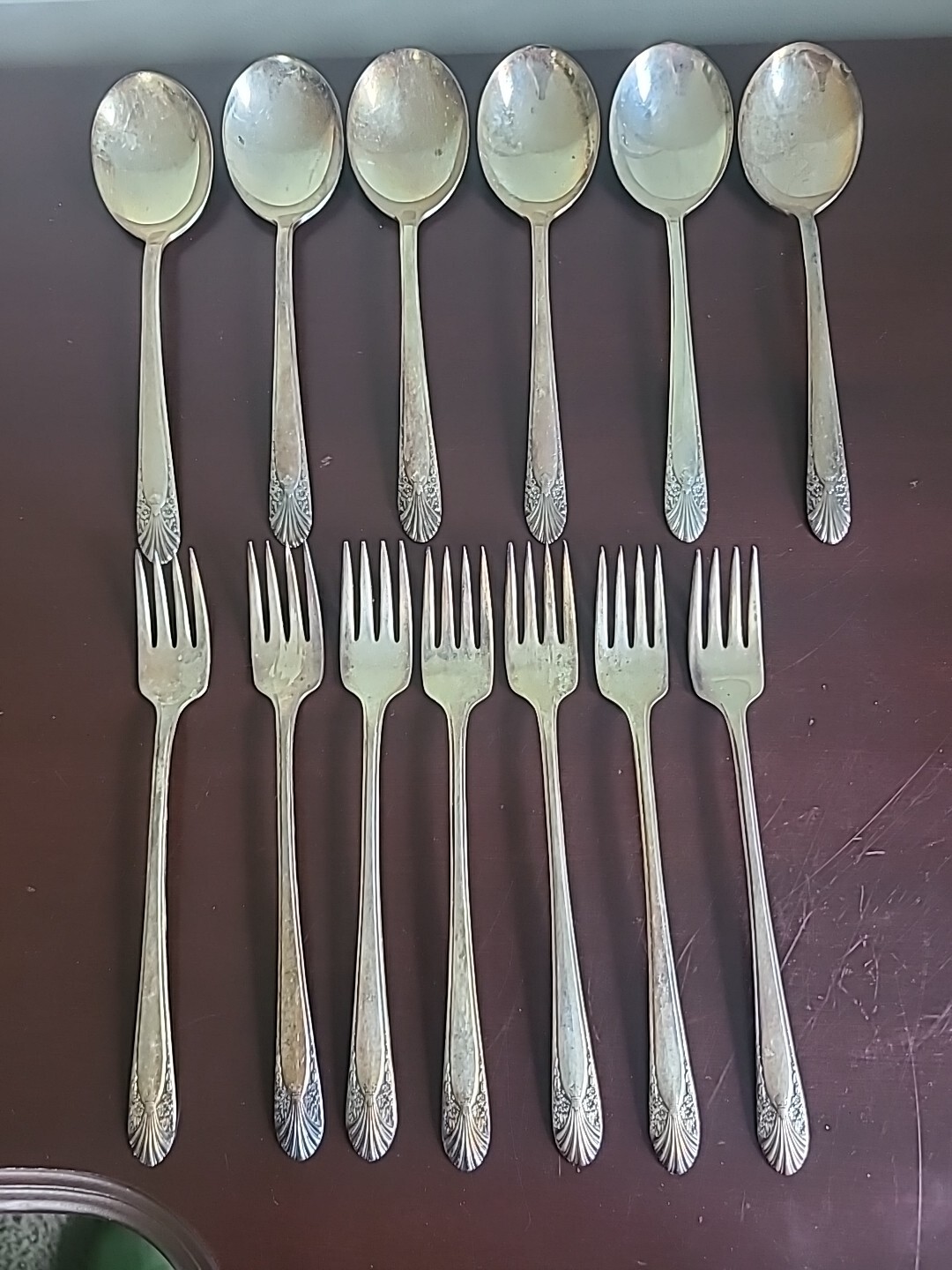 Crown Silverplate Large Spoons and Forks- Set of 13