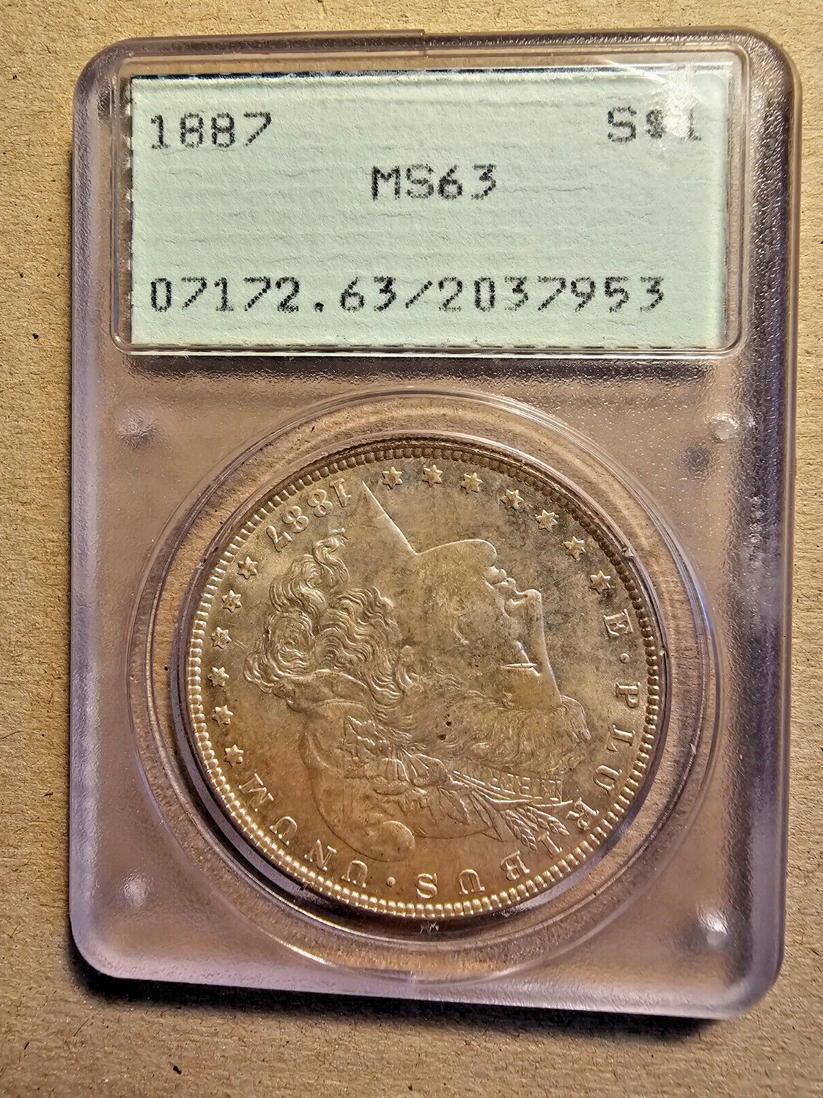 1887 1$ MS63 PCGS