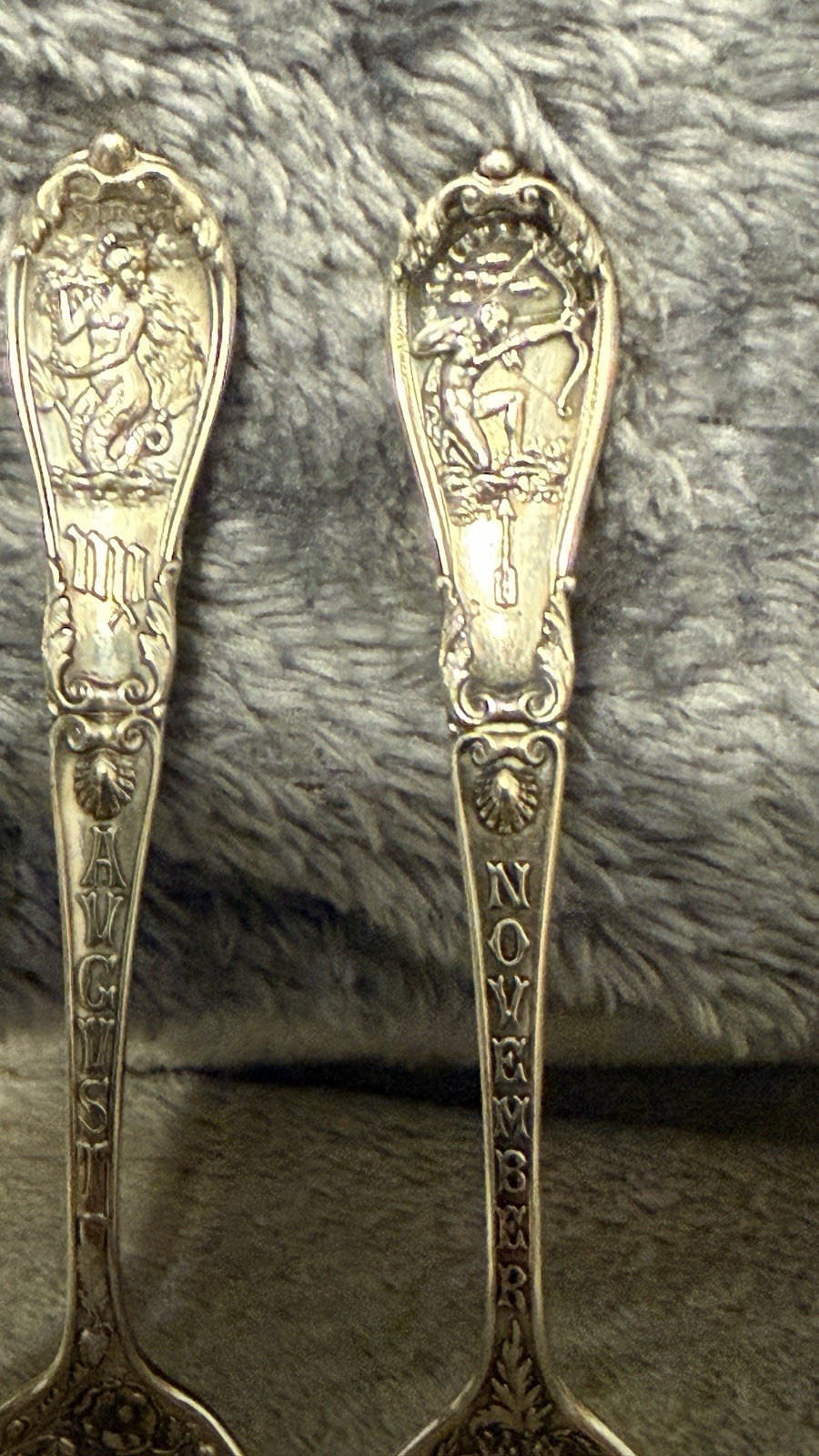 Zodiac By Gorham 3 Sterling Silver Spoons -Virgo, Pisces, Sagittarius 4 1/8″