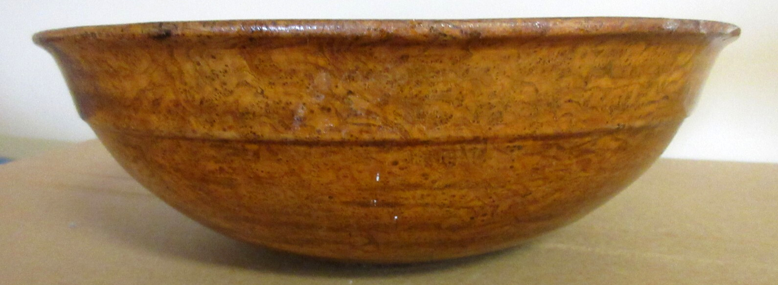 FABULOUS LARGE TURNED ANTIQUE 19th c. BURL BOWL A 120 YR. AMERICANA COLLECTION