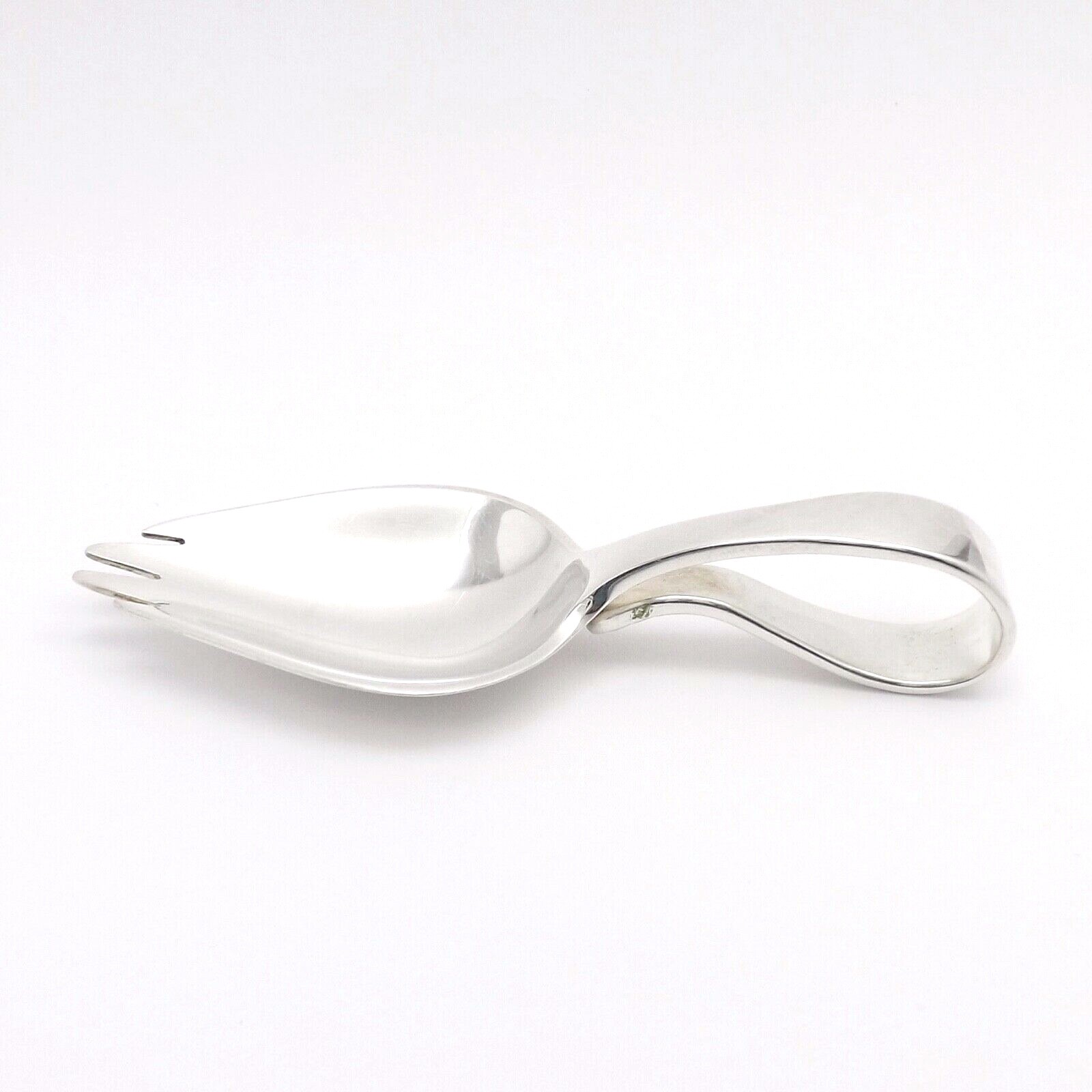Hans Hansen Sterling Silver Ripple Danish Converted Dinner to Camping Fork Spoon