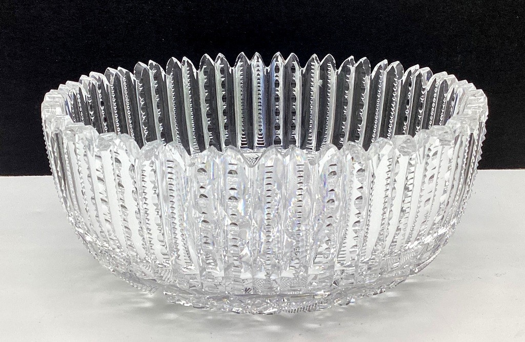 Antique ABP Antique American Brilliant Cut Glass Bowl 8″ Diameter Straight Sides