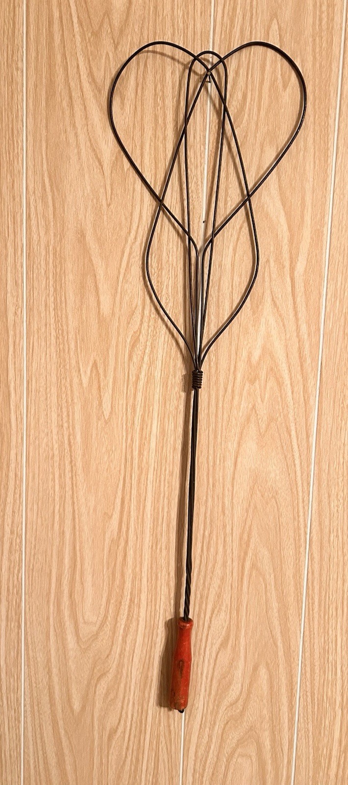 Vtg Antique Wire Rug Beater Carpet Metal Wood Primitive Rustic Farmhouse 33