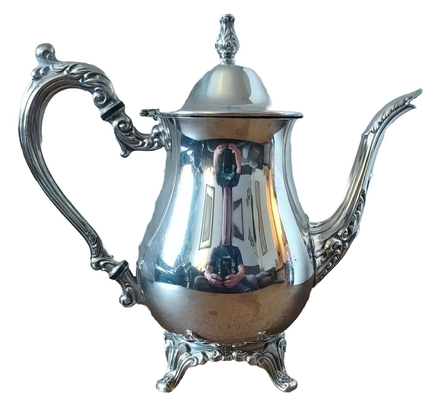 Oneida Community Ballad Footed Coffee Pot Server Silver Plated Country Lane EUC
