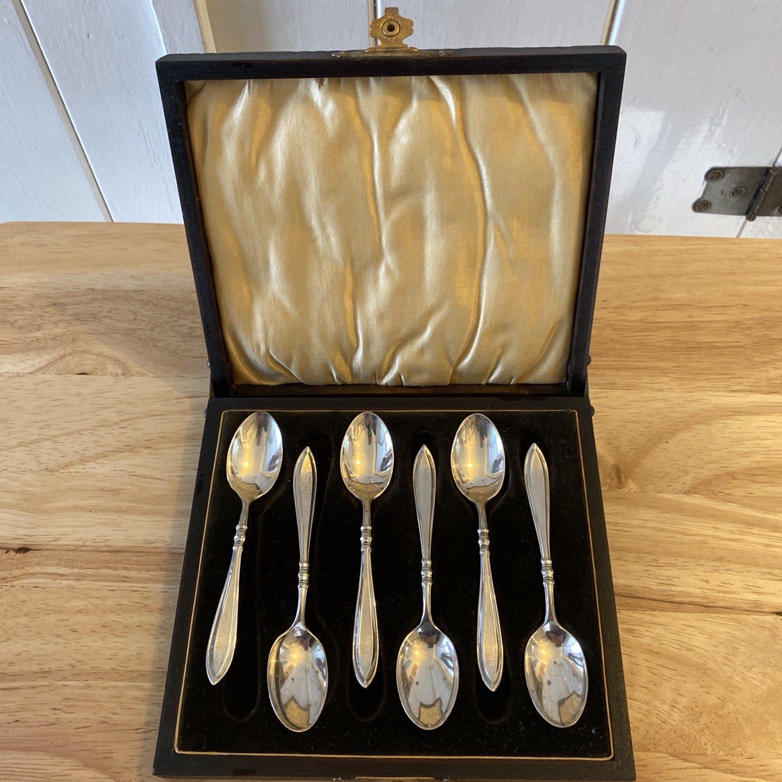 Antique 6 Sterling Silver Teaspoon Set– Birmingham Hallmarked – 60g, Boxed