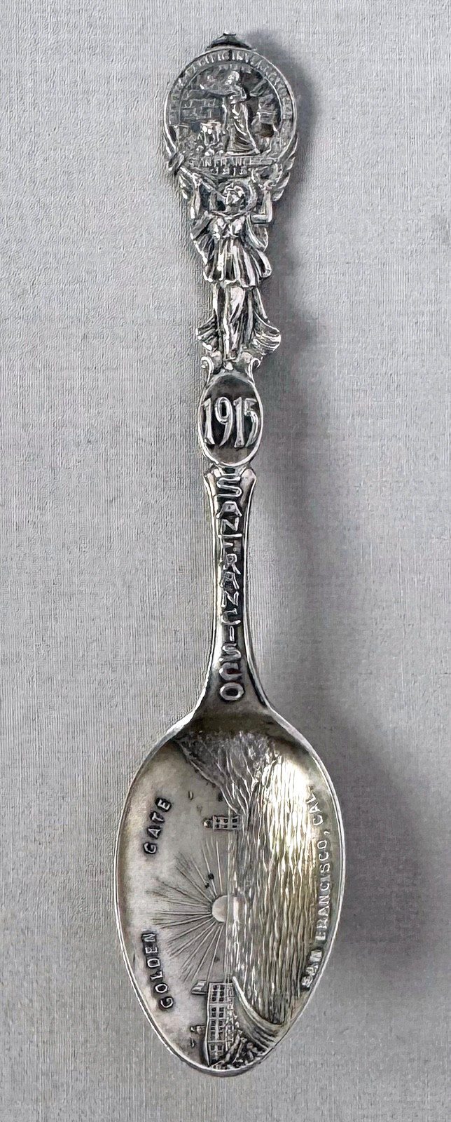 San Francisco CA Panama Pacific Int’l Expo 1915 Sterling Souvenir Spoon;A363