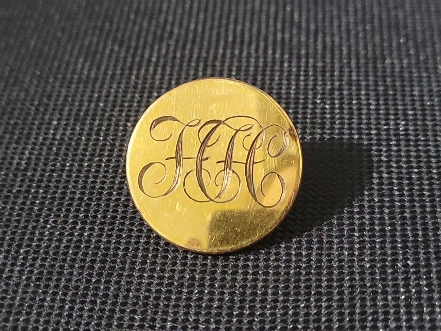 Antique Edwardian HHC Monogram Hunt Club Button Pitt & Co London Maddox St