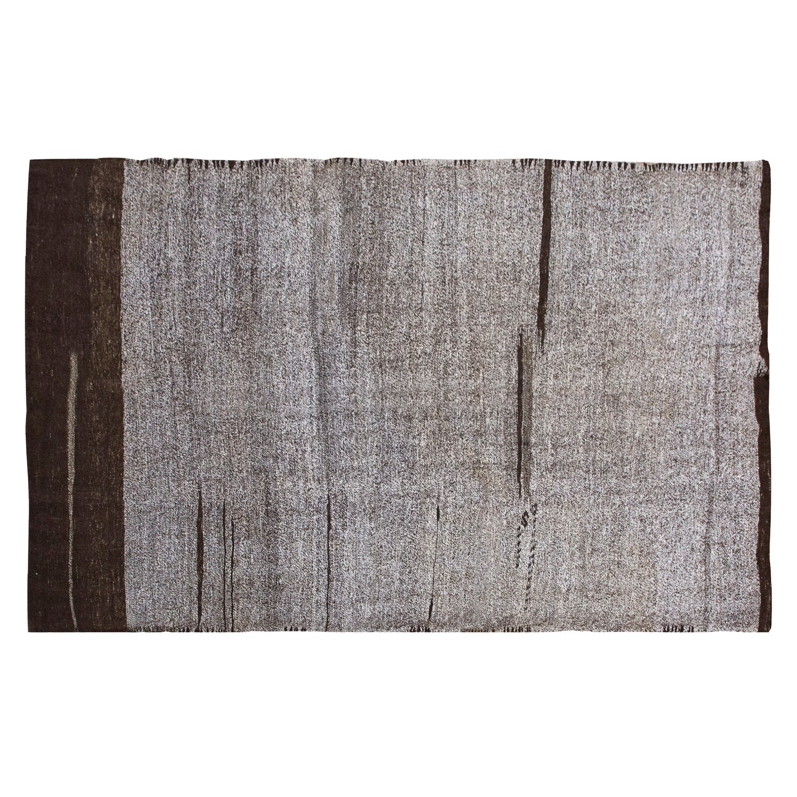 Goat Hair Turkish Kilim Rug,Solid Kilim Rug,Vintage Minimal Kilim, 5’7 x 9’9 ft