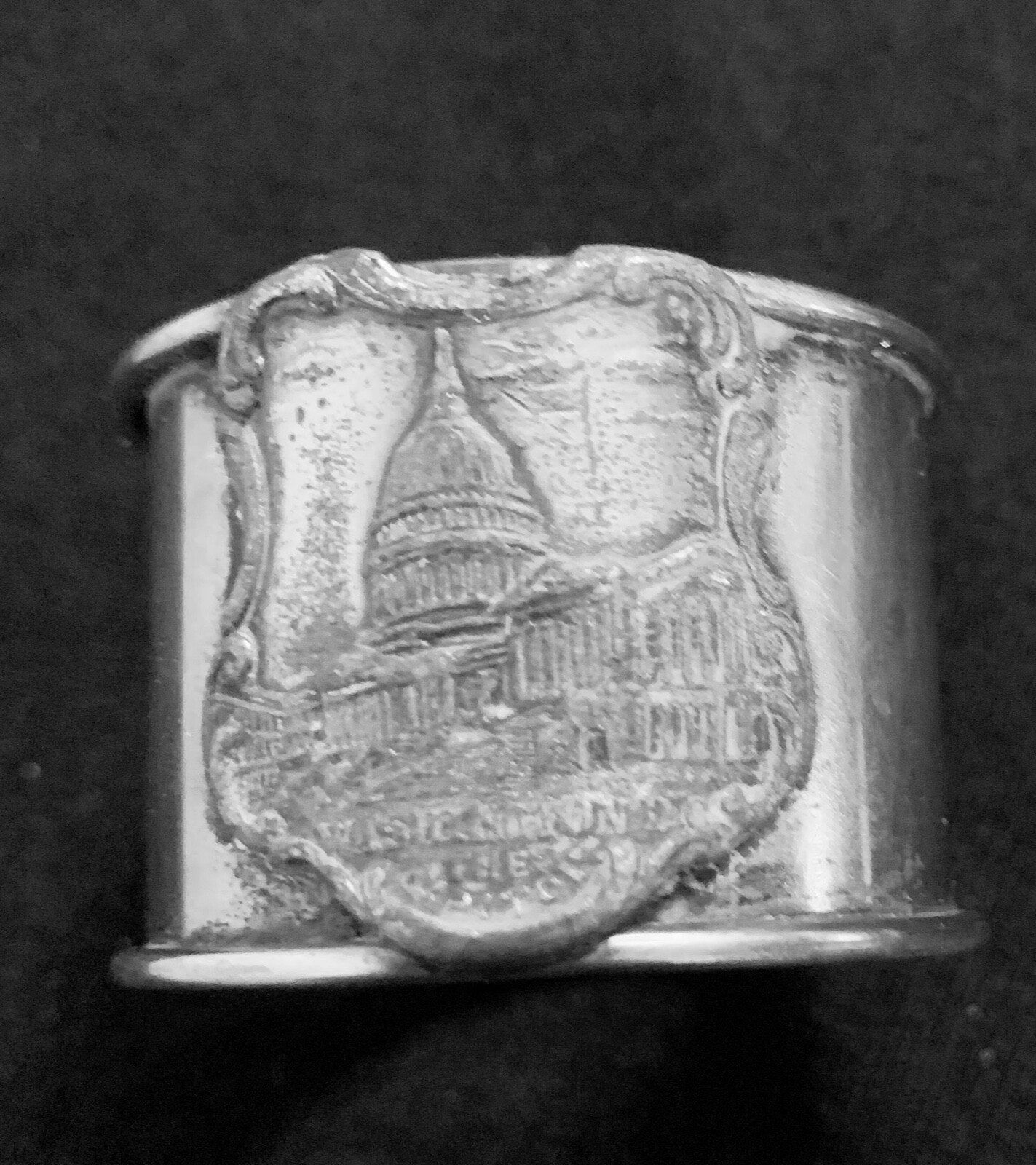 D.C. Capitol Building Napkin Ring Pewter 21 grams Silverplate American History