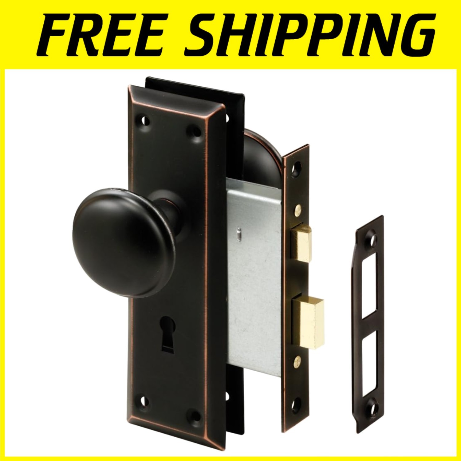 Key Activated Bolt Lock – E 2495 Mortise Set, Classic Bronze